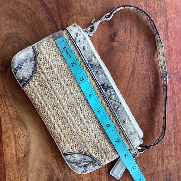 Coach Hampton wristlet straw and silver python - Picture 3 of 8